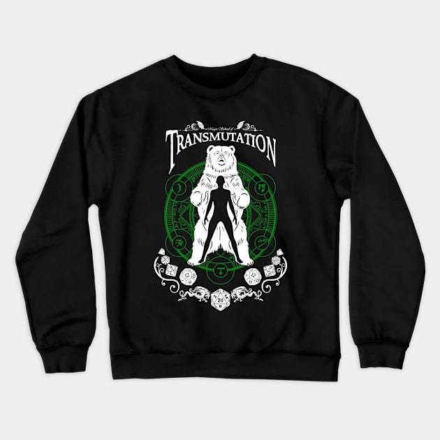 Transmutation - D&D Magic School Series: White Text Crewneck Sweatshirt by Milmino